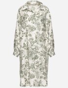 maja studio Rochie Verde din Viscoză Tip Cămașă cu Imprimeu Floral Varvesa