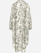maja studio Rochie Verde din Viscoză Tip Cămașă cu Imprimeu Floral Varvesa