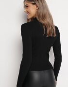  Maletă Negru cu Tricot Reiat și Decupaj Dessiva