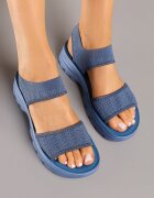 mannika Sandale slip-on albastre în stil sportiv Palasiela