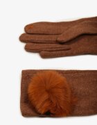 Mănuși Maro din Bumbac și cu Pompon Decorativ Sadelira
