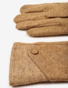  Mănuși Maro din Tricot Decorate cu Buton Elegant Senellia