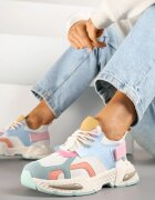 marquiiz Adidași Albastru-Alb Streetwear pe talpă cu reliefuri și scai Zilanne