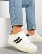 marquiiz Adidași Albi în stil teniși cu Dungi Geometrice Falenira
