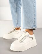 marquiiz Adidași Bej pe Talpă Groasă cu Cusături Decorative Tataniel