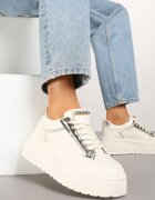marquiiz Adidași Bej pe Talpă Groasă cu Cusături Decorative Tataniel