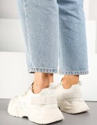 marquiiz Adidași Bej Streetwear pe Talpă cu Reliefuri și Velcro Zilanne