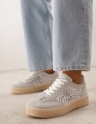 marquiiz Adidași Gri pe Talpă Groasă Decorați cu Zirconii Orinrya
