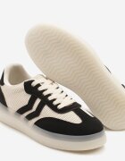 marquiiz Adidași Negru-Bej Stil Tenis cu Dungi Geometrice Falenira