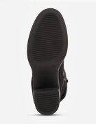 marquiiz Botine cu toc gros și margini decorative Arvetip cu efect plisat Negre