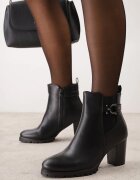 marquiiz Botine cu Toc și Curea cu Cataramă Benalia Negre