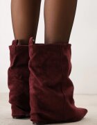 marquiiz Botine cu Toc și Tijă Răsucită Fronsată Zehira Bordo