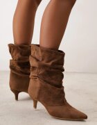marquiiz Botine cu toc stiletto tip kitten cu carâmb drapat Sarra Maro
