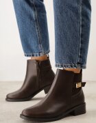 marquiiz Botine elegante cu talpă joasă (tip chelsea) și curea decorativă Viwila Maro