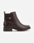 marquiiz Botine elegante cu talpă joasă (tip chelsea) și curea decorativă Viwila Maro