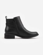 marquiiz Botine elegante cu talpă joasă (tip chelsea) și curea decorativă Viwila Negre