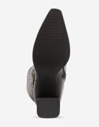 marquiiz Cizme elegante până la genunchi pe toc gros decorate cu o cataramă metalică Marene Negre