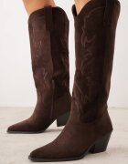 marquiiz Cizme în stil cowboy cu toc conic și model brodat Melanise Maro