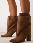 marquiiz Ghete fără șireturi cu toc gros și carâmb dublu cu aplicație metalică Luane Maro
