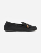 marquiiz Mocasini Negri Decorați cu ciucuri fundă și mărgele Woodswift