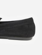 marquiiz Mocasini Negri Decorați cu ciucuri fundă și mărgele Woodswift
