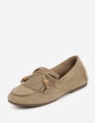 marquiiz Mocasini Verzi Decorați cu franjuri fundă și mărgele Woodswift