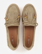 marquiiz Mocasini Verzi Decorați cu franjuri fundă și mărgele Woodswift