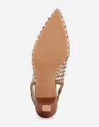 marquiiz Pantofi cu toc maro decupați din împletitură slingback cu toc cui Akisishia