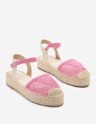 marquiiz Sandale fucsia Espadrile cu talpă groasă cu împletitură de rafie Ilisona
