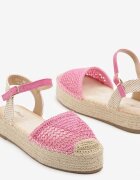 marquiiz Sandale fucsia Espadrile cu talpă groasă cu împletitură de rafie Ilisona