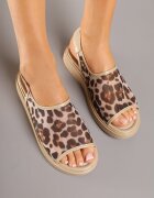 marquiiz Sandale leopard cu curea decorativă la călcâi Avelmoi