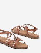 marquiiz Sandale Maro Decorate cu curele metalice Rovianne