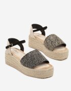 marquiiz Sandale Negre cu Pană Împletită Decorate cu Fir Metalic Ciarilsa