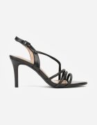 marquiiz Sandale Negre cu toc stiletto decorate cu strasuri Denafera