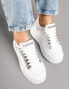 marquiiz Sneakers Albi cu Talpă Groasă cu Cusături Decorative Tataniel