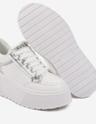 marquiiz Sneakers Albi cu Talpă Groasă cu Cusături Decorative Tataniel