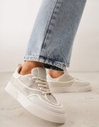 marquiiz Sneakers Bej pe Talpă Groasă cu Zirconii Catith