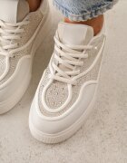 marquiiz Sneakers Bej pe Talpă Groasă cu Zirconii Catith