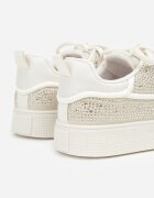 marquiiz Sneakers Bej pe Talpă Groasă cu Zirconii Catith