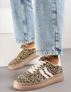 marquiiz Sneakers Leopard stil teniși cu dungi geometrice Falenira