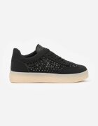 marquiiz Sneakers Negre pe Talpă Groasă Decorați cu Zirconii Orinrya