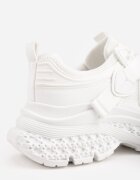 marquiiz Sneakers pe talpă groasă cu embosări și aplicație în formă de inimă Farina Albi