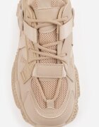 marquiiz Sneakers pe talpă groasă cu embosări și aplicație în formă de inimă Farina Bej închis