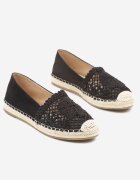 mellisa Espadrile Negre Perforate Decorate cu Șnur Împletit Sdivaya