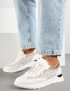 mellisa Sneakers Albi Ažurați Decorați cu Inserții Metalice Sdivane