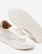 mellisa Sneakers Albi Ažurați Decorați cu Inserții Metalice Sdivane