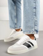 mellisa Sneakers Albi Tip Tenisi Iconici pe Talpă Semitransparentă Ulinera