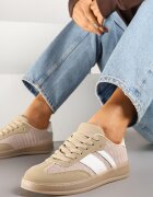 mellisa Sneakers bej închis Tip Tenisi Iconici pe Talpă Semitransparentă Ulinera