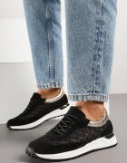 mellisa Sneakerși Perforați Negri Decorați cu Inserții Metalice Sdivane