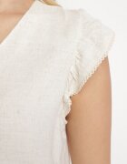 melya by melody Bluză Bej cu Vâscoză și In Decorată cu Broderie și Volane Harivna